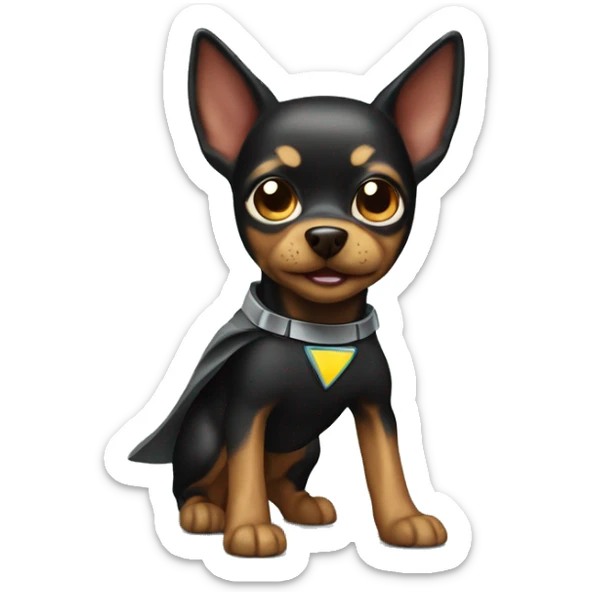 Superhero toy terrier  sticker