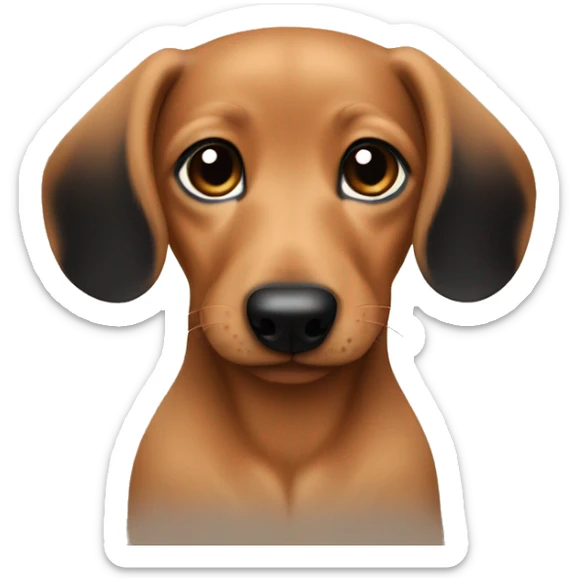 Tan daschund puppy with furry ears and black muzzle sticker