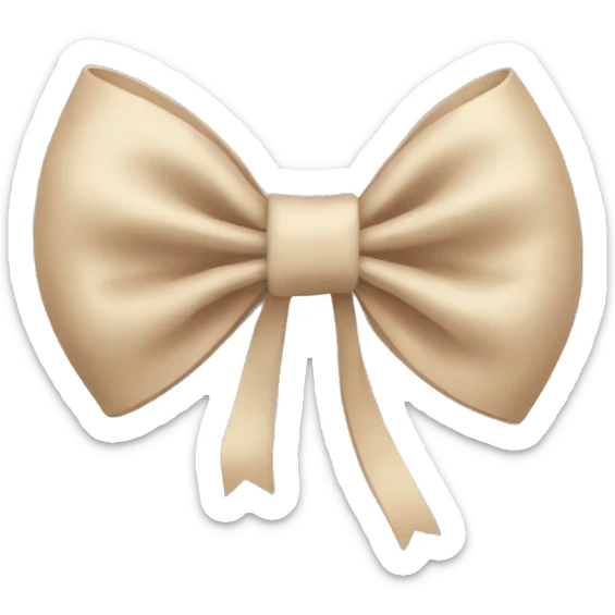 Beige bow sticker