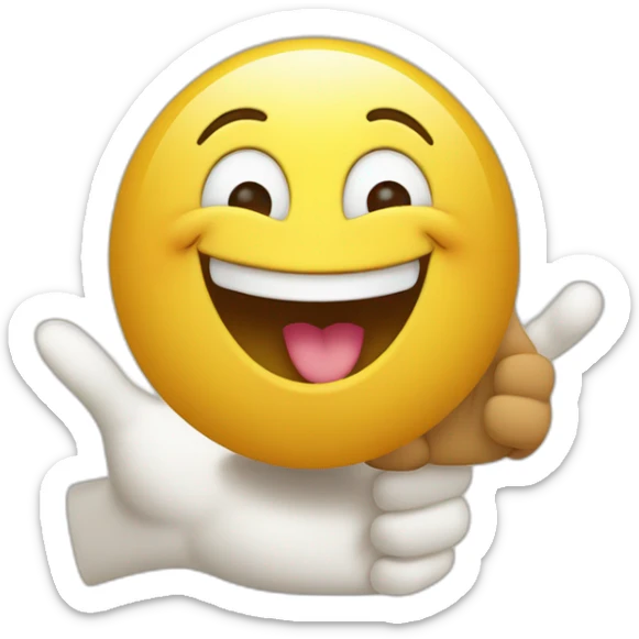 happy character show thumb or thumb approval conveys positive energy and gratitude sticker