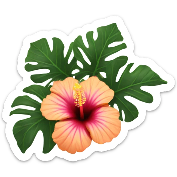 Hibiscus flower  sticker