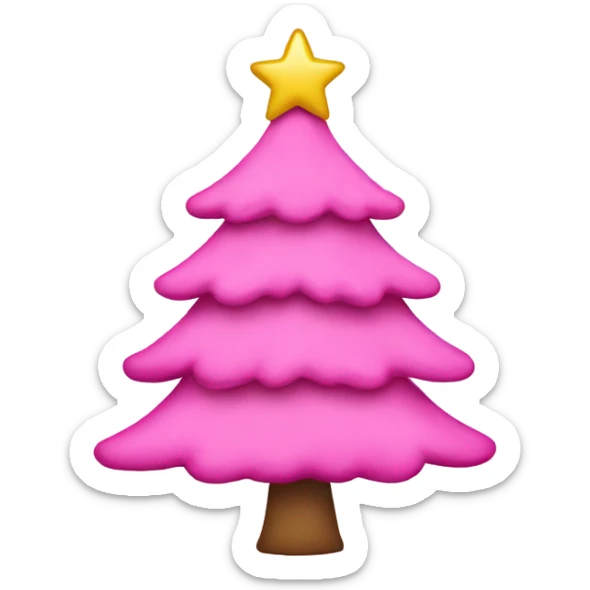 Pink Christmas tree sticker