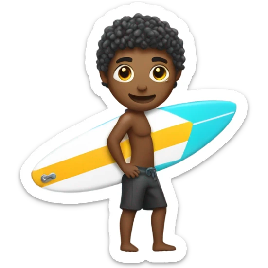 Can you generate a surfer emoji where the surfboard is being tied down with a chain  sticker