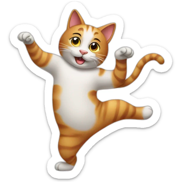 Dancing cat sticker