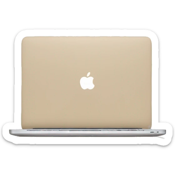 Aesthetic apple laptop in beige color that looks chic and elegant but cozy at the same time sticker