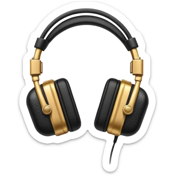 Icon of headphones with square ear pads in the Marshall style. sticker
