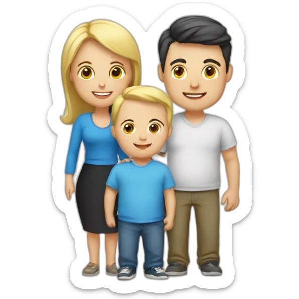 Family;brunet-dad,blonde-haired-pregnant-mother, blond-haired-baby-boy sticker