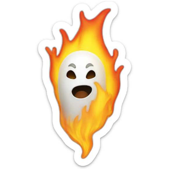 ghost-on-fire sticker