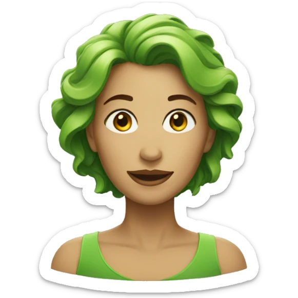 green woman sticker