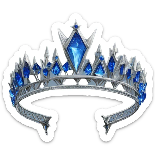 The Ravenclaw Diadem is a tiara-like object with a majestic design, made of gleaming silver and set with glittering blue gems. It is enchanted to enhance the wisdom and intellect of its wearer. Voldemort turned it into a Horcrux, embedding a fragment  sticker