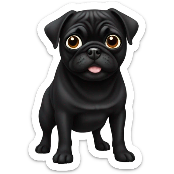 Black pug sticker