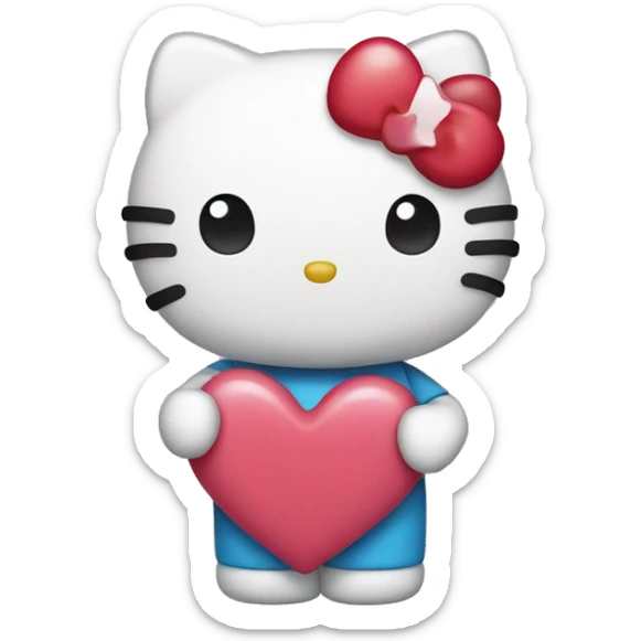 hello kitty with heart sticker