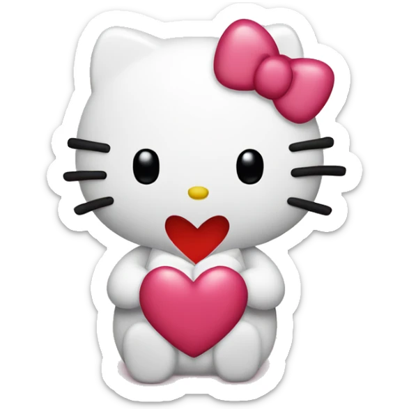 hello kitty with heart sticker