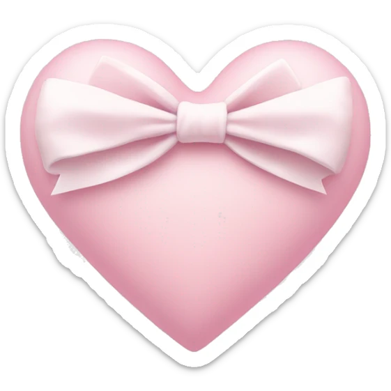 Pastel pink heart with white bow sticker