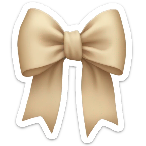 Beige bow sticker