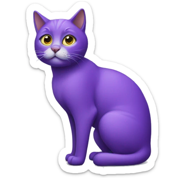 Purple cat sticker