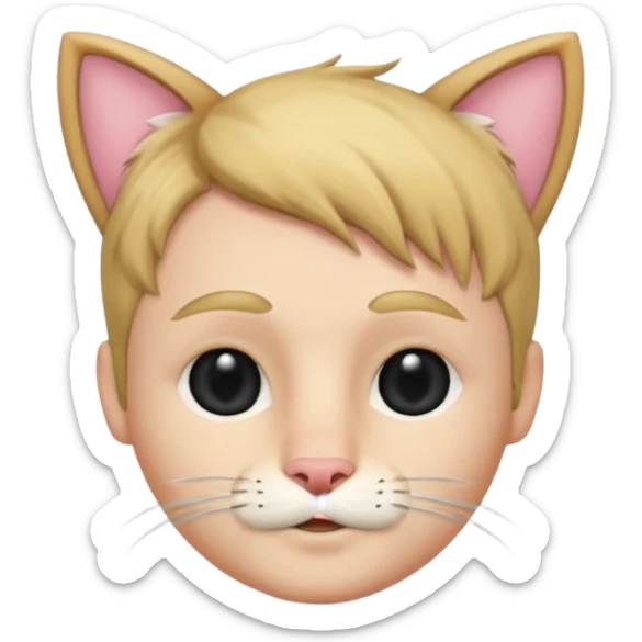 white boy with cat tail with little facial hair and cat ears sticker