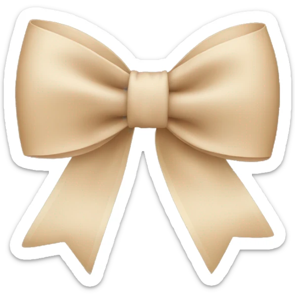 beige bow sticker