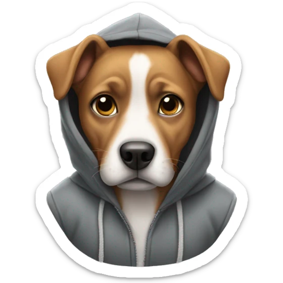 Dog wearing a hoodie  sticker