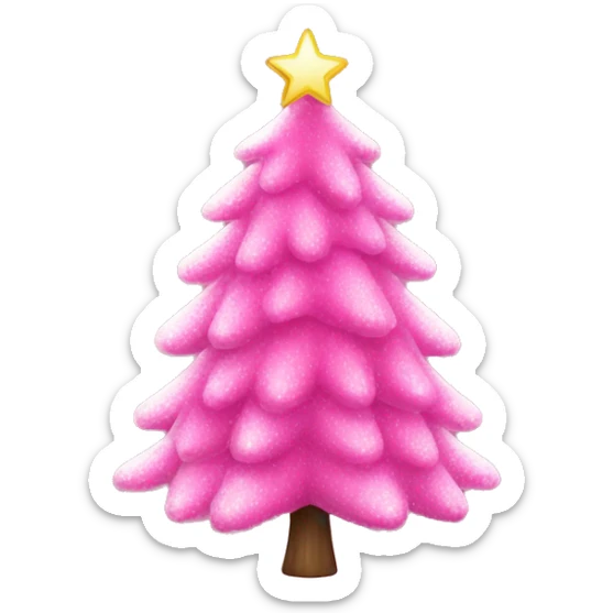 Pink Christmas tree sticker