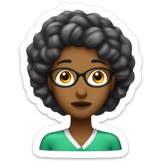 stressed black teacher (woman) slime in her hair sticker