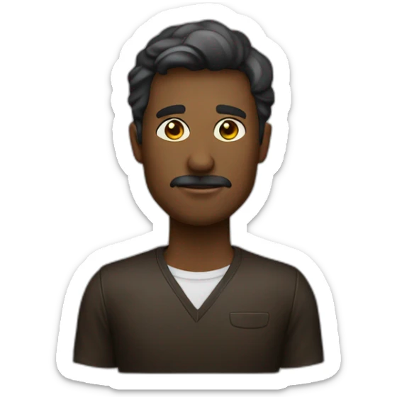 Hombre colocho piel oscura solo la cabeza  sticker