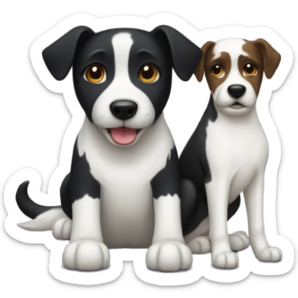 Black dog and white dog sticker
