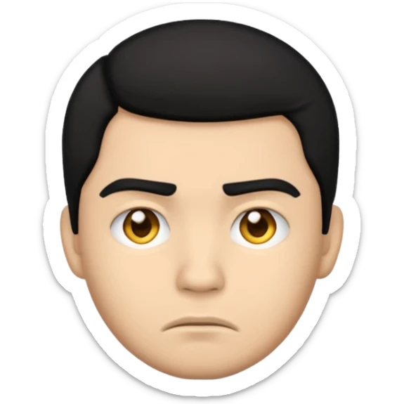 lightskin man with black hair emoji with a frown sticker