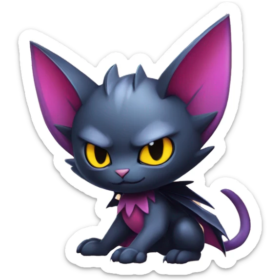 Cool Cute Edgy Chibi Bat-Cat-Noivern-Noibat-Litten-Pokémon-Fakémon-hybrid sticker