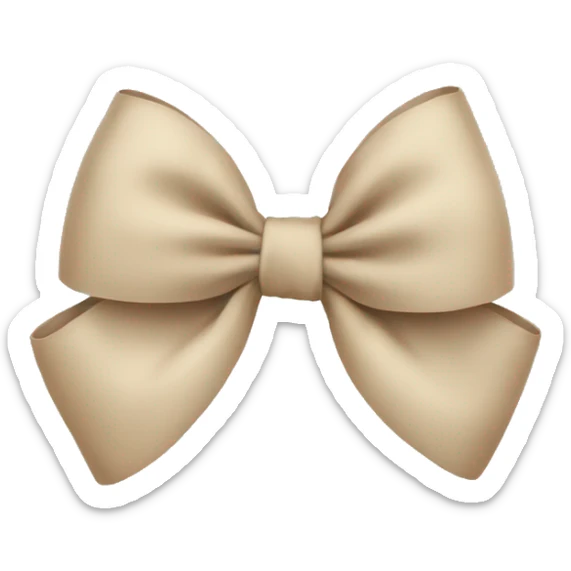 beige bow  sticker