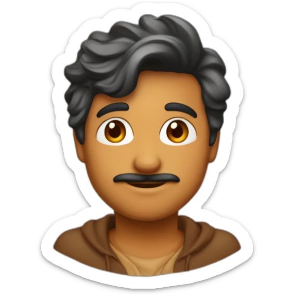 un beau gosse au couleur caramel avec des cheveux crépus noir sticker