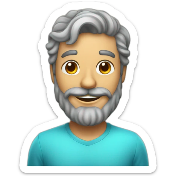 Emoji of a handsome Portuguese man of 35 years with a beard and a bright smile. sticker