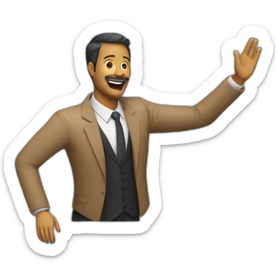 person celebrating a preacher by putting there arm in the air with and their head back sticker