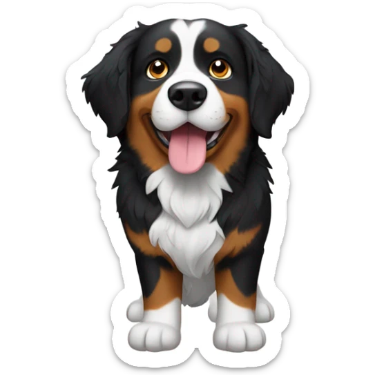 Emoji of a very cute Bernese mountain dog and the text “TY” in the top corner sticker