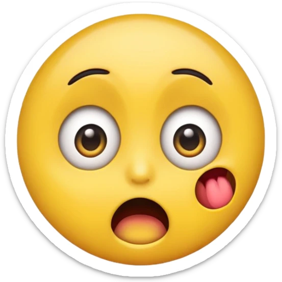 cartoon sticker of a surprised and scared emoji, colorful and cheerful, no text, suitable for WhatsApp and Instagram sticker