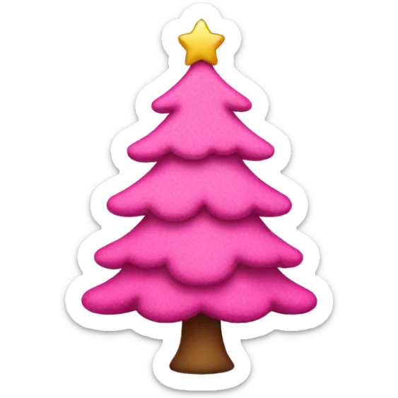 Pink Christmas tree sticker