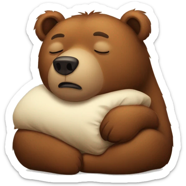 a brown bear sleepy sticker