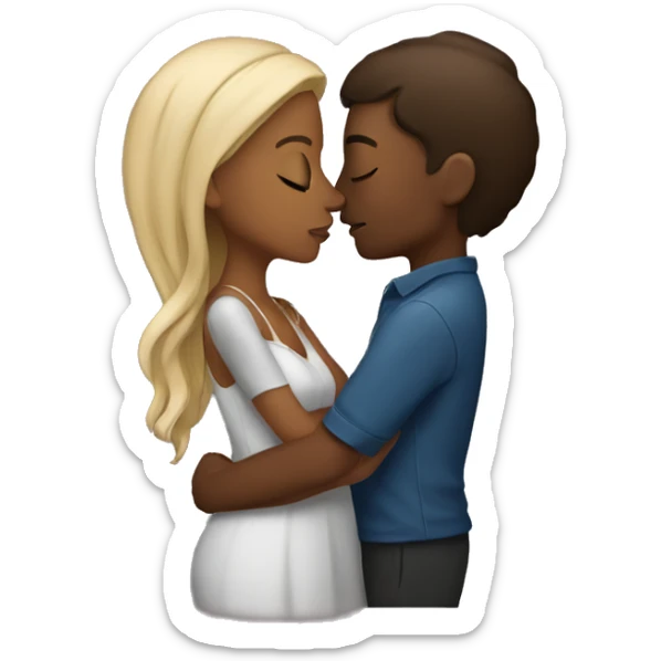 Two brown skin couples kissing sticker