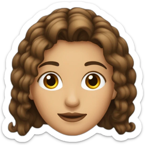 Mujer 39 años, pelo castaño, ojos marrones parecida a ana hataway con pelo lacio sticker