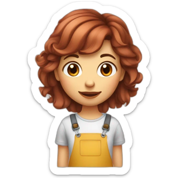 Fille avec un plaquage aux cheveux qui fait un câlin à un garçon de couleur de cheveux châtains avec des taches de rousseur sticker