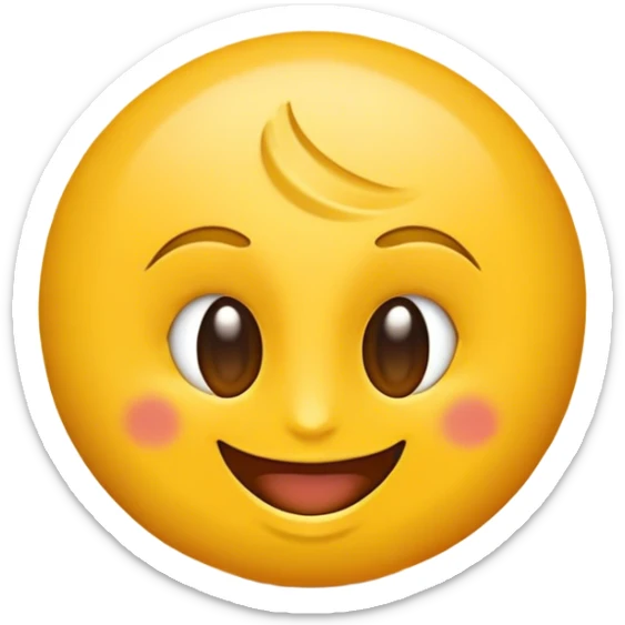 Un emoji de cara amarilla con una expresión neutral y una ligera sonrisa, pero con la curva de la boca inclinada hacia un lado en lugar de centrada. Los ojos deben mantenerse iguales al emoji estándar 🙂, sin cambios en su forma o posición. La imagen debe ser simple, plana y sin detalles realistas, asegurando que parezca un emoji clásico y no un rostro humano realista,Debe verse exactamente como un emoji estándar, sin texturas ni detalles realistas,La cara debe ser perfectamente circular, con colores sólidos y sin sombras. sticker