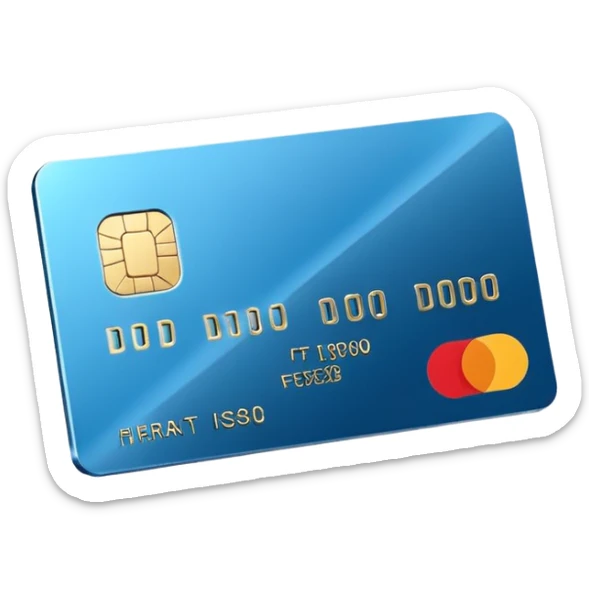 3D minimal icon of a corporate card with no numbers, no personal info, and no logos, except a simple text ‘WAD’. Add a subtle accent in #FF3D00. Clean, modern, high-end style. sticker