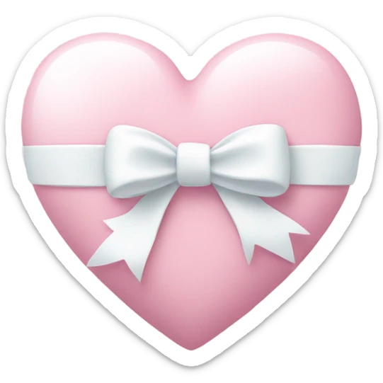 Pastel pink heart with white bow sticker