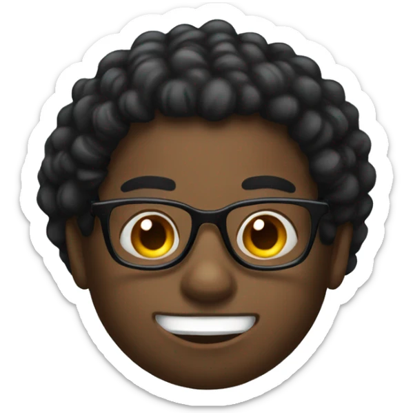 black guy with a lot of hair and a midget with glasses sticker