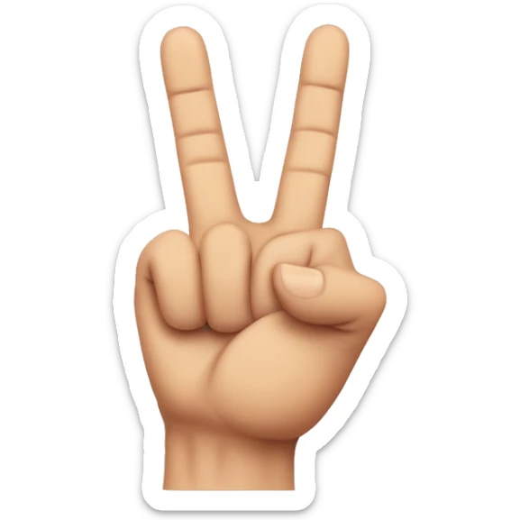 rock and roll hand sign with the index finger and pinkie bent half way and the thumb bent sticker