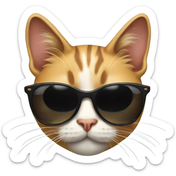 Cat with sunglasses sticker