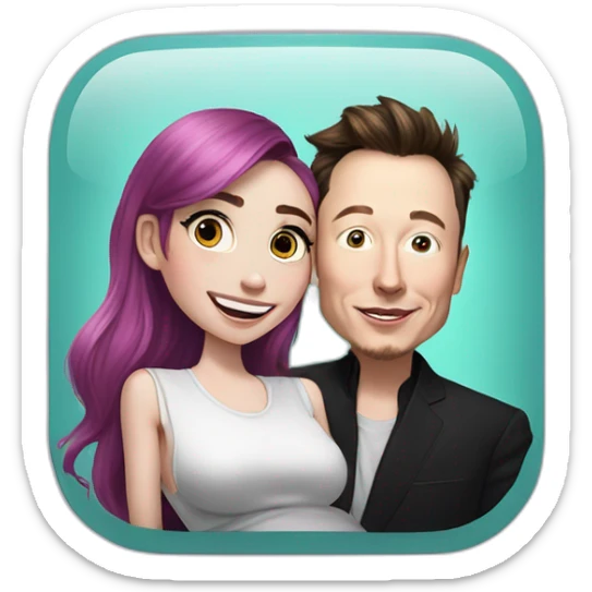 Elon musk and grimes excitedly view an ultrasound of their unborn child sticker