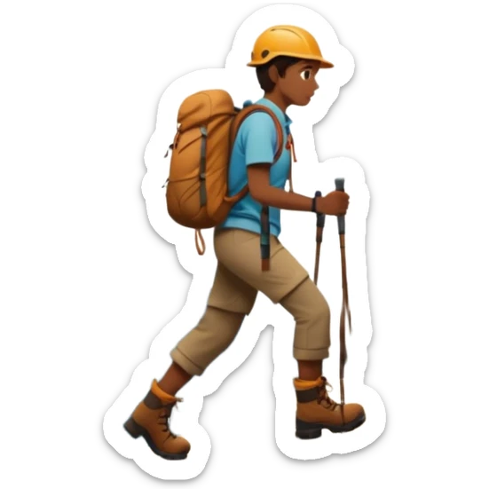 
una mezcla de sol + montaña + caminante estilo petroglifo sticker