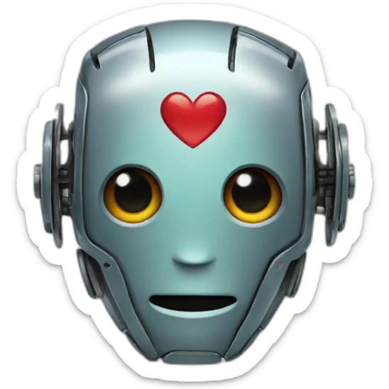 robot heart shape sticker