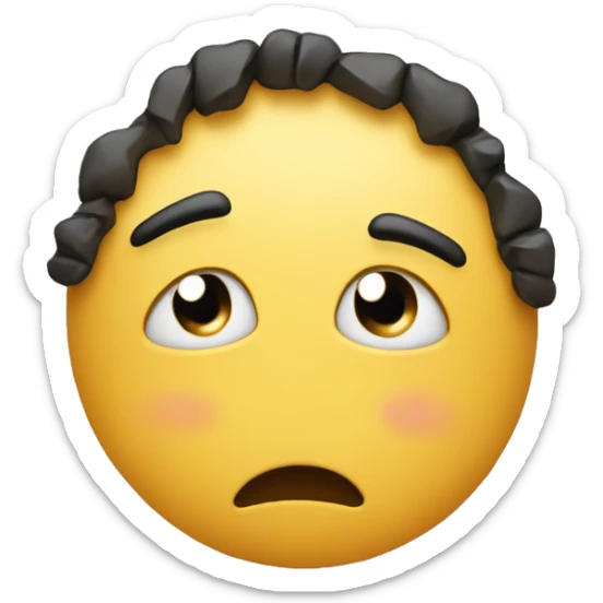 emoji with broken heart eyes and one single tear running down face and frown sticker